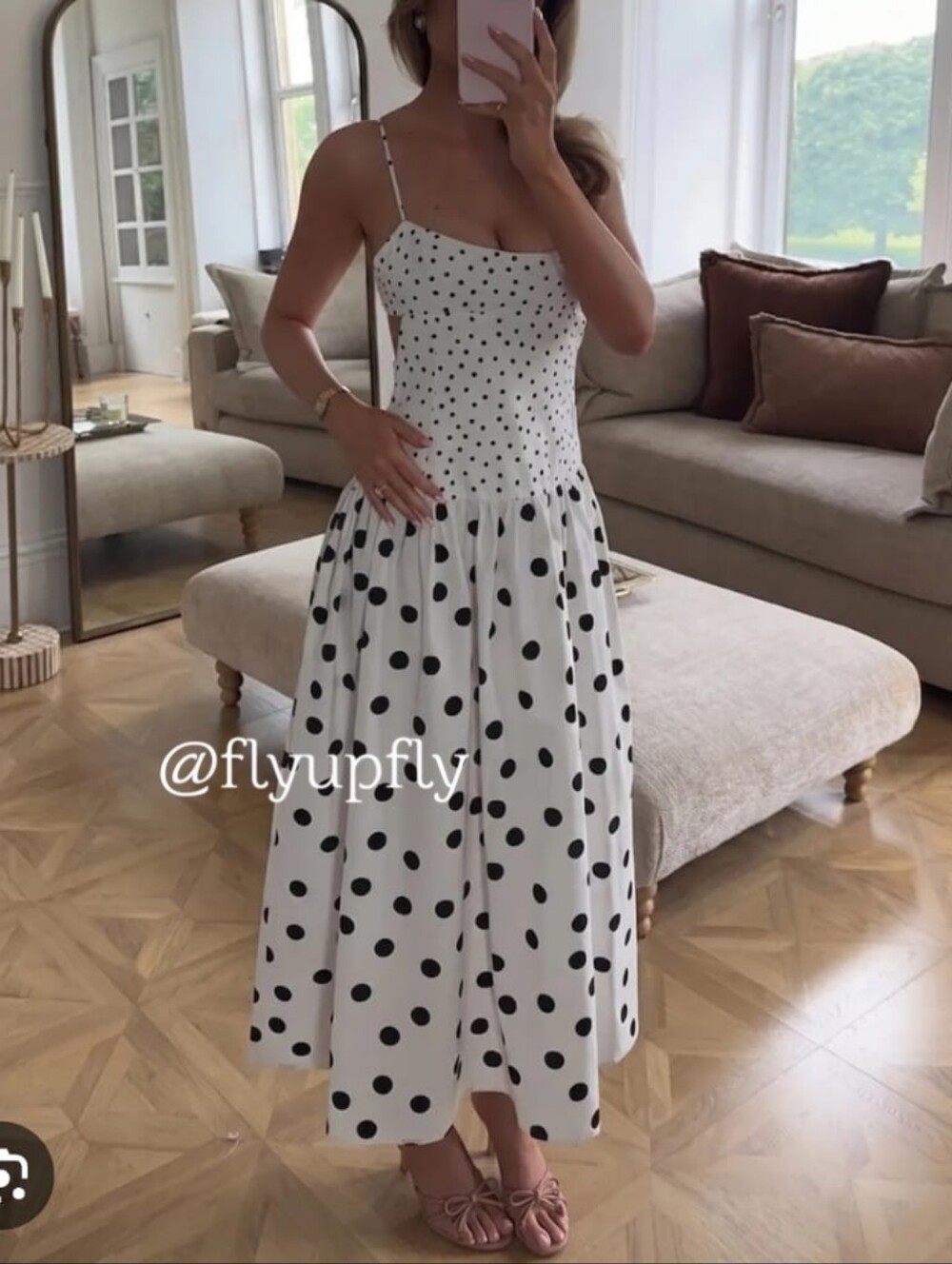 Zara POLKA DOT MIDI DRESS Size S L XL